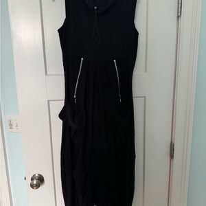 Joseph Ribkoff Black Maxi Dress with Zipper Detail